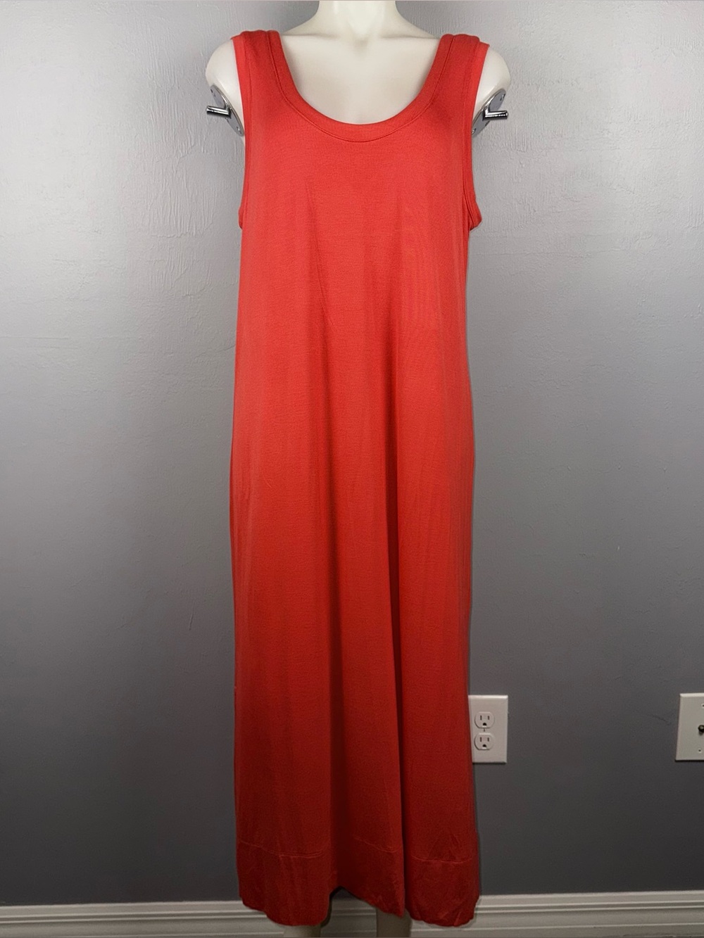 Soma Cool Nights And Days Tank Lounger Dress Long Nightshirt Large Red Vamp